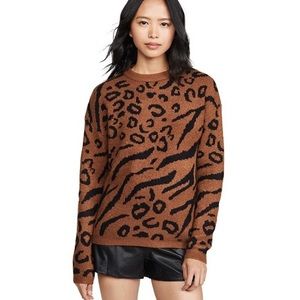 NWOT Line and Dot Animal Print Sweater